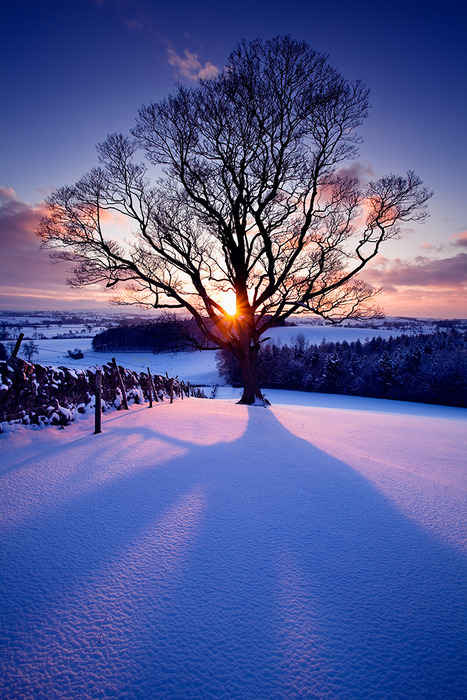 Snow Sunset, Eshton, England