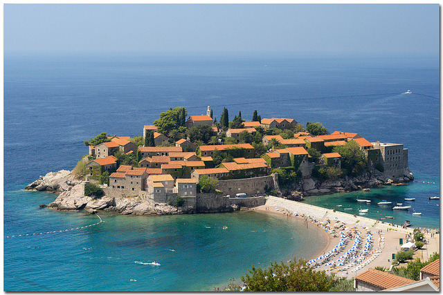 Sveti Stefan is a seaside resort in western Montenegro, located 5 km southeast of Budva. It used to be a tidal island, but is now permanently connected to the mainland by...