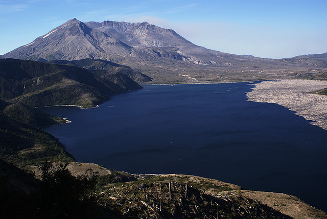 by miadolphins013 on Flickr.Spirit Lake with Mount St Helens in the background, Oregon, USA.