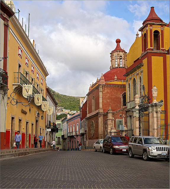 by uteart on Flickr.Colonial architecture on the streets of Guanajuato, Mexico.