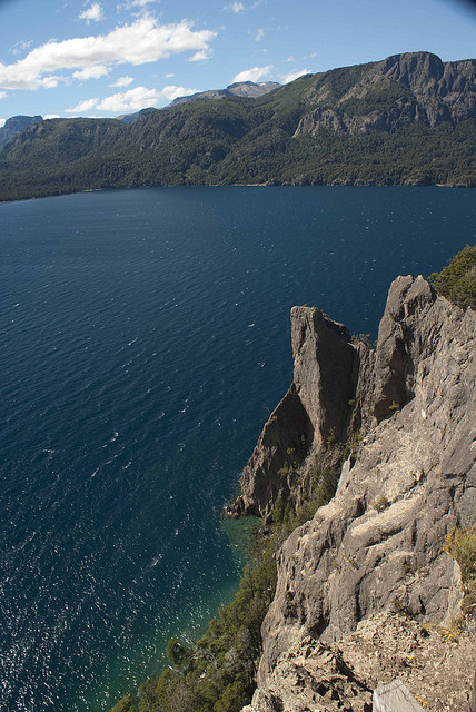 Rocky shores of Lago Traful, Patagonia, Argentina
