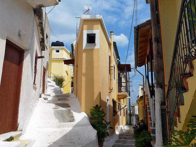 Streets of Pelekas, Corfu Island, Greece