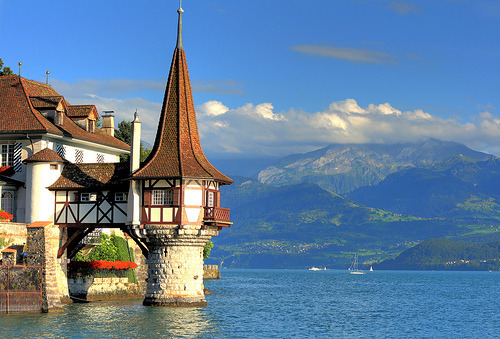 Oberhofen Castle and Thun Lake, Switzerland