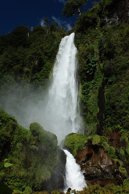 Salto el Leon waterfall near Pucon, Araucania, Chile