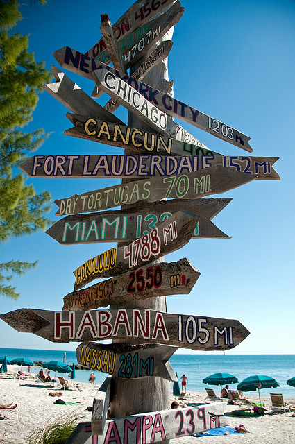 Sign at Fort Zachary Taylor Beach, Key West, Florida, USA