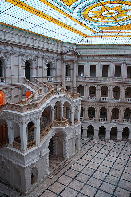 Architecture inside Warsaw University of Technology, Poland