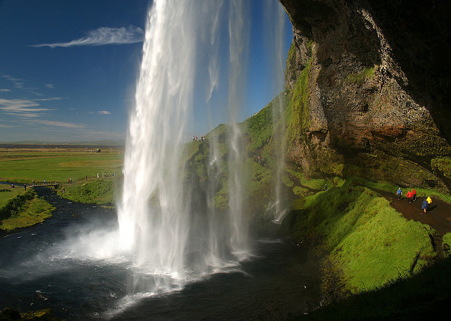 Path behind Seljalandsfoss in southern Iceland
