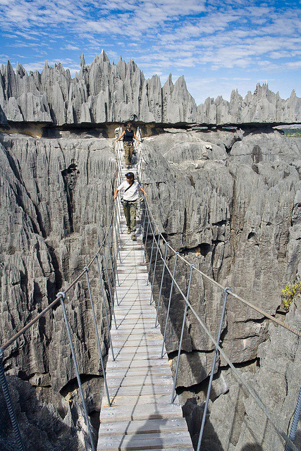 Crossing Tsingy de Bemaraha, a geological wonder in northern Madagascar