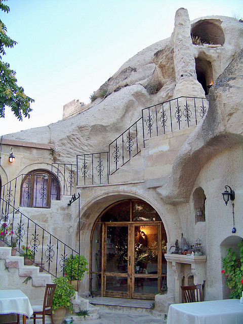Entrance to lobby of the Gamirasu Hotel, Cappadocia, Turkey