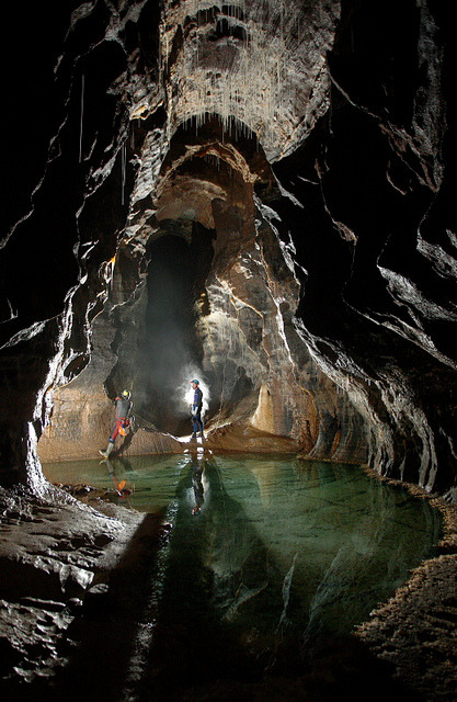 The Crystal Pool in Dan yr Ogof Caves, south Wales