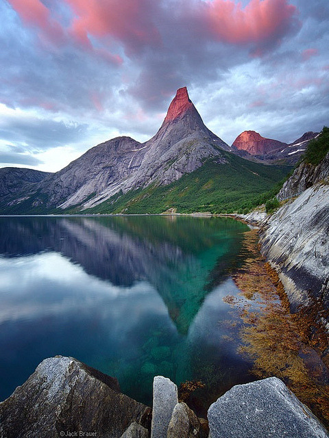 Stetind Peak in Tysfjord, the national mountain of Norway