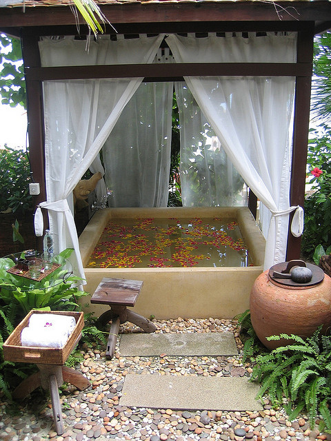Warm flower pool in Koh Samui, Thailand