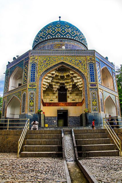 Colorful mausoleum in Nishapur, Iran