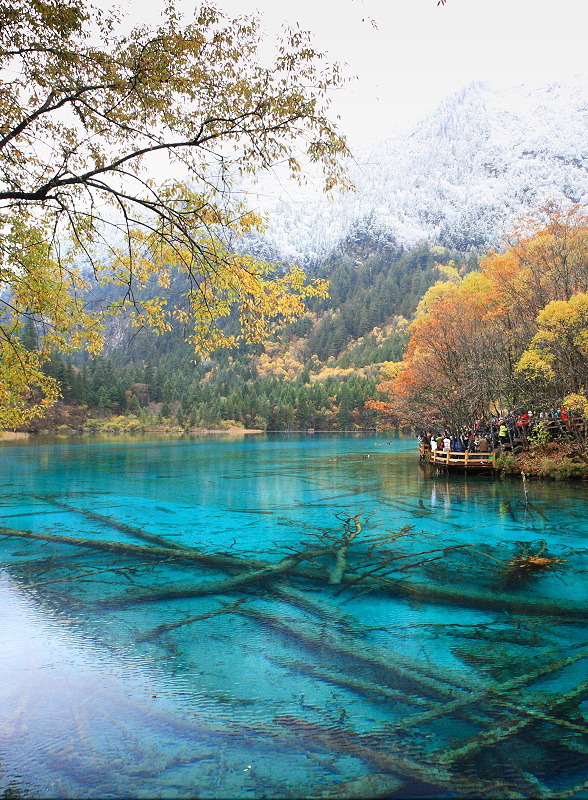 The beautiful lakes of Jiuzhaigou Valley in Sichuan, China
