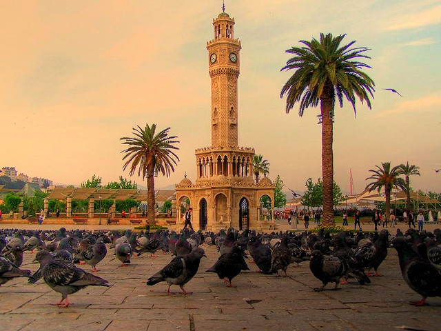 The clock tower in Konak Square, Izmir, Turkey