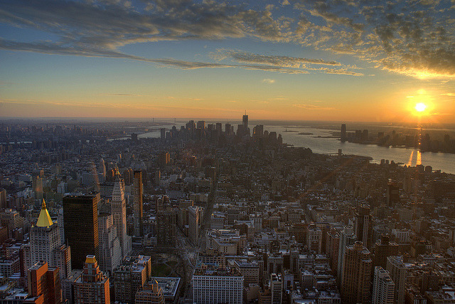 A Manhattan sunset, New York, USA