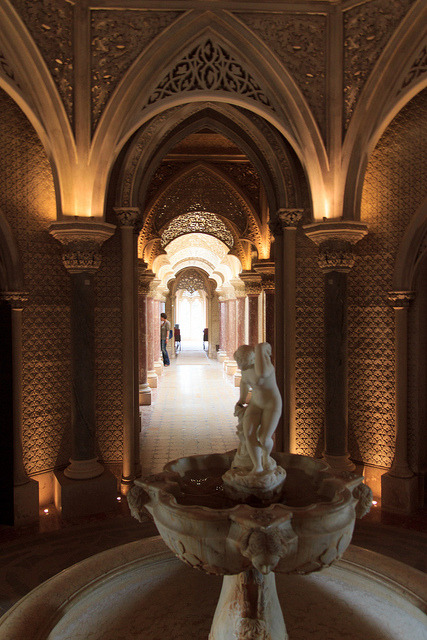 Gothic Revival interiors at Montserrate Palace in Sintra, Portugal