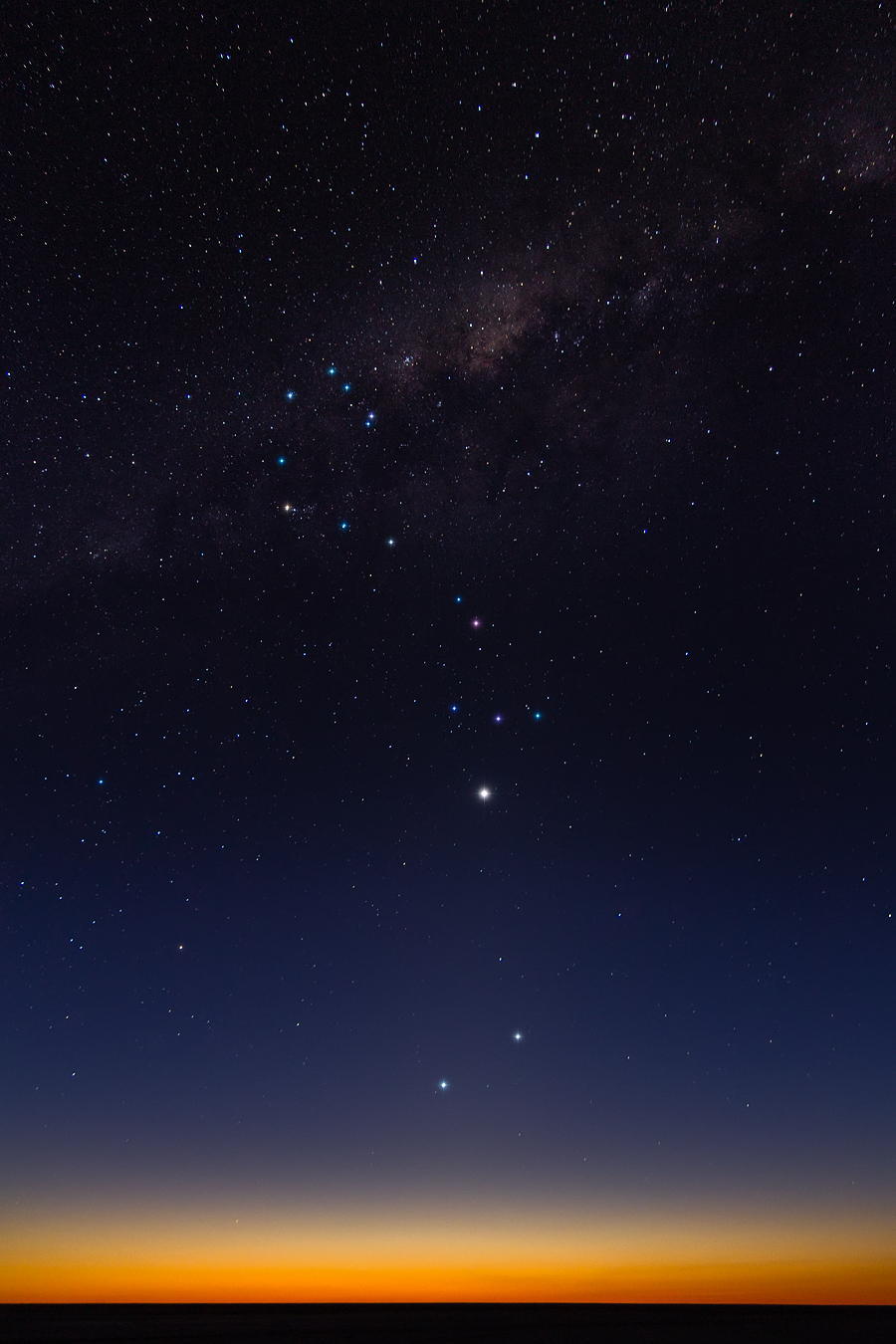 The Milky Way, the constellation of scorpio, and Venus, view from Argentina